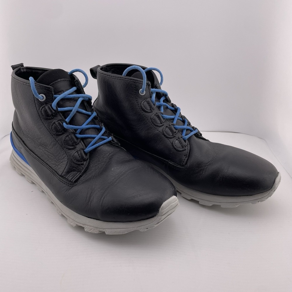 Clae Starks Black Leather‎ Mens Premium Mid Comfort Casual Shoes Sneakers US 8.5
